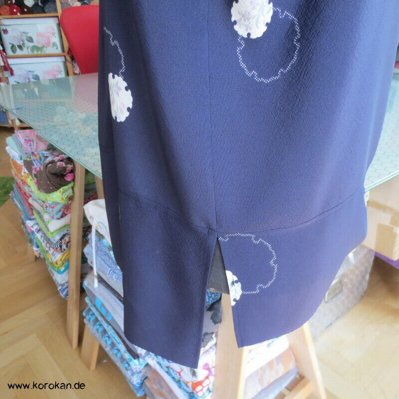 japanischer Schneeflocken Seidencrepe Blusenshirt XL