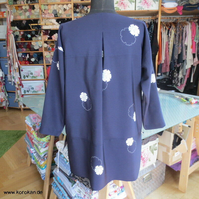 japanischer Schneeflocken Seidencrepe Blusenshirt XL