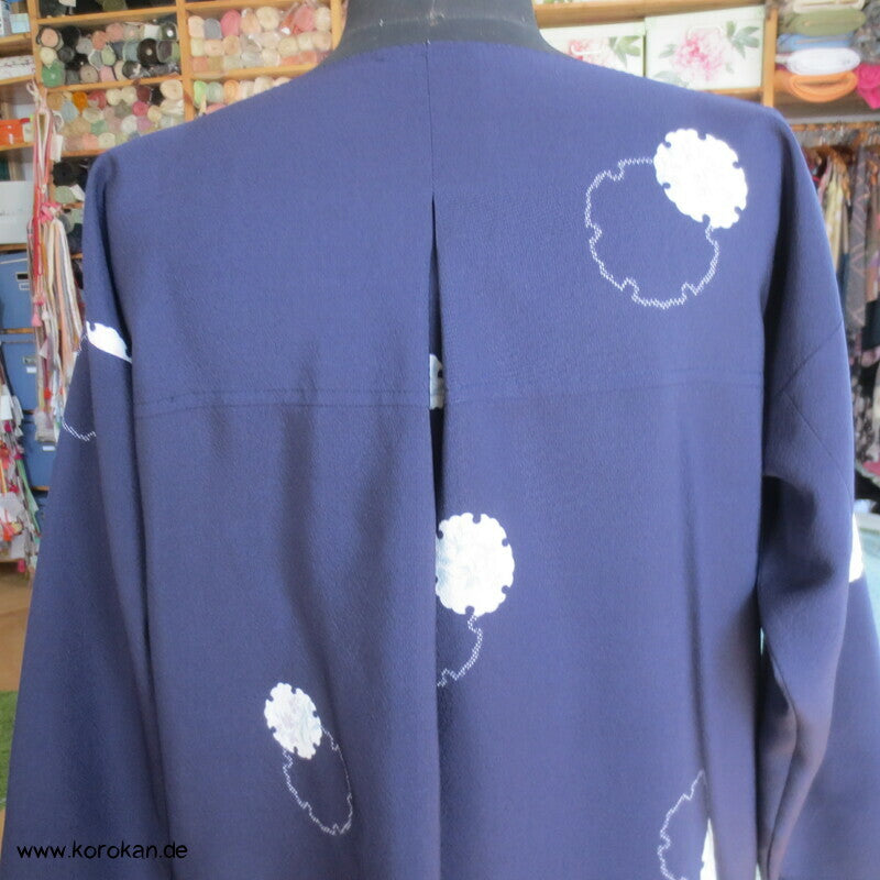 japanischer Schneeflocken Seidencrepe Blusenshirt XL