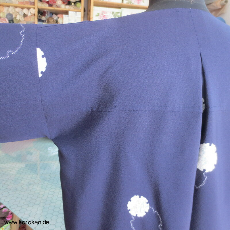 japanischer Schneeflocken Seidencrepe Blusenshirt XL