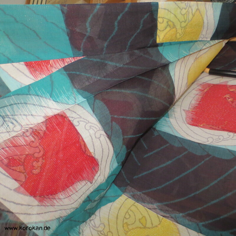 Chidori Ichimatsu Kasuri Hitoe Kimono