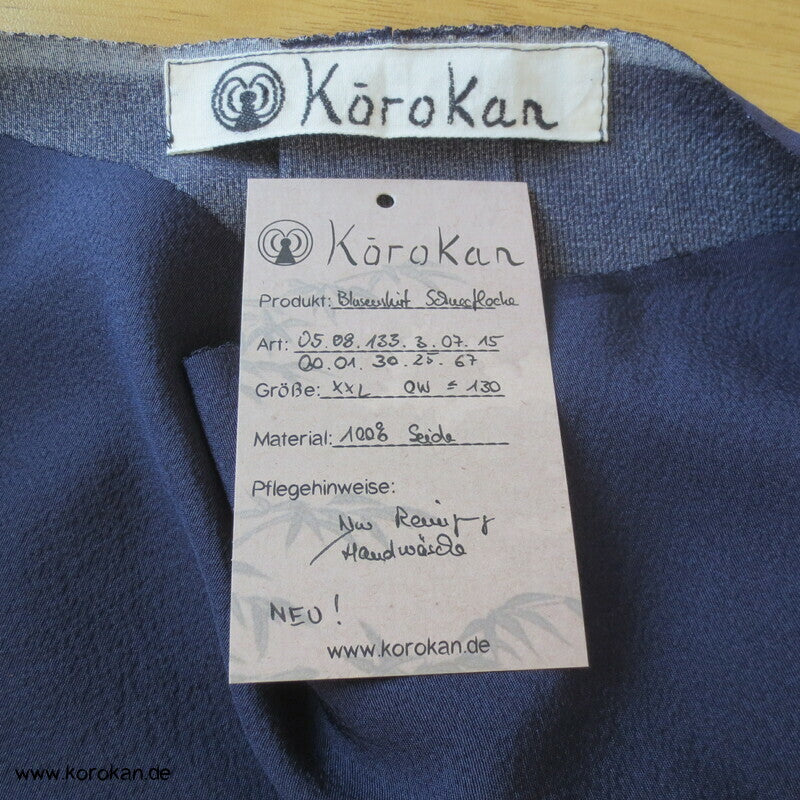 japanischer Schneeflocken Seidencrepe Blusenshirt XL