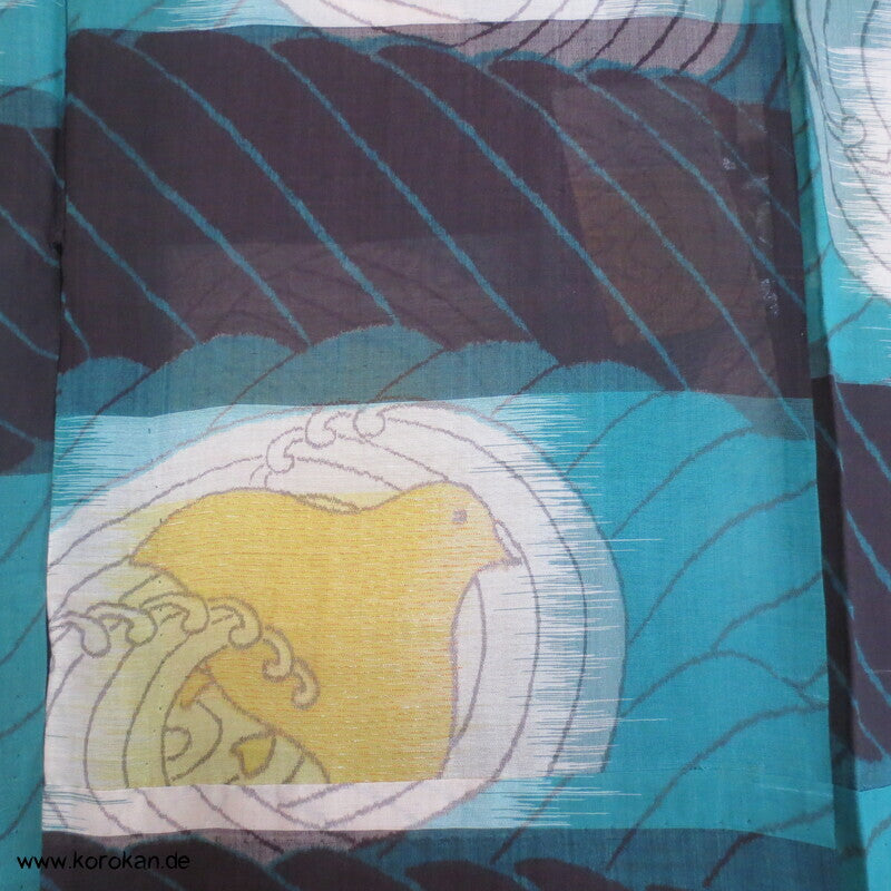 Chidori Ichimatsu Kasuri Hitoe Kimono