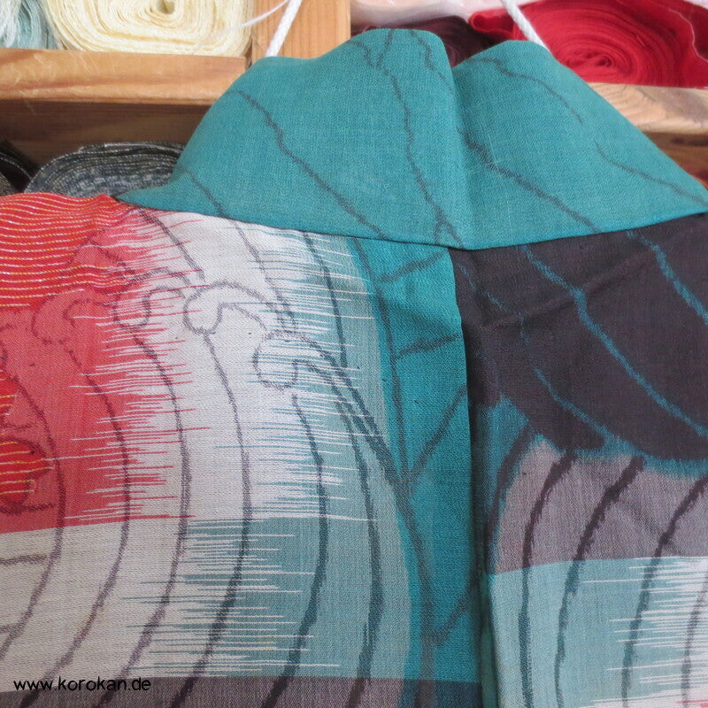 Chidori Ichimatsu Kasuri Hitoe Kimono