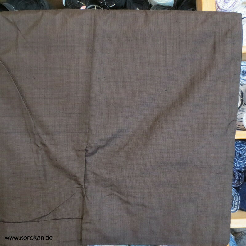 Men's Tsumugi Kimono, braun schwarz kariert