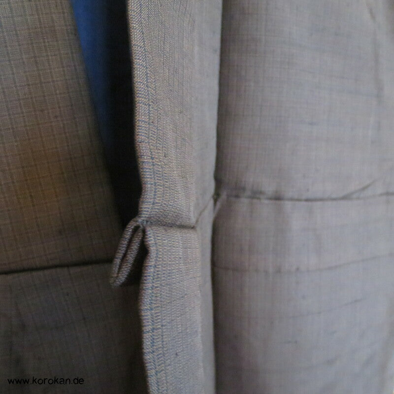 Men's Tsumugi Kimono, braun schwarz kariert
