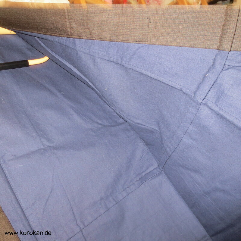 Men's Tsumugi Kimono, braun schwarz kariert