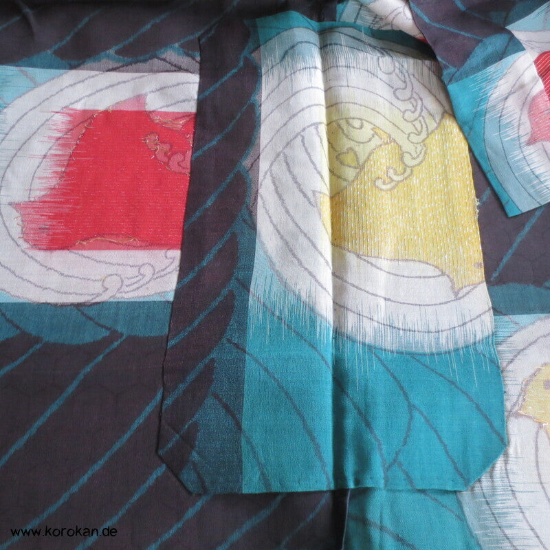 Chidori Ichimatsu Kasuri Hitoe Kimono