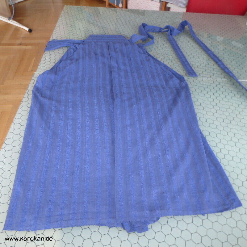 gestreifte Bourette Seiden Hakama  - Umanori Hosentyp - neu
