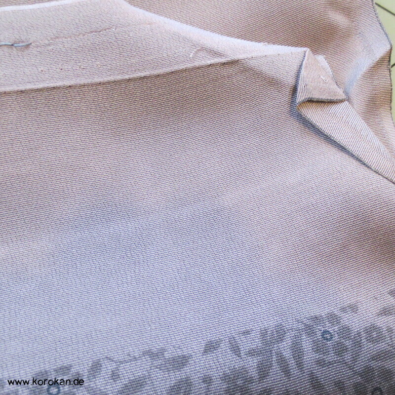 millefleur mauve Kimono Chirimen Crepe Seide