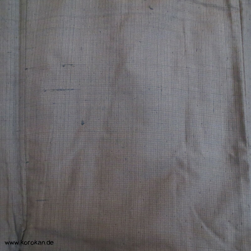 Men's Tsumugi Kimono, braun schwarz kariert
