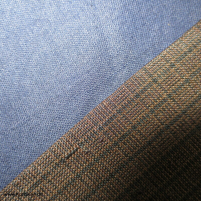 Men's Tsumugi Kimono, braun schwarz kariert