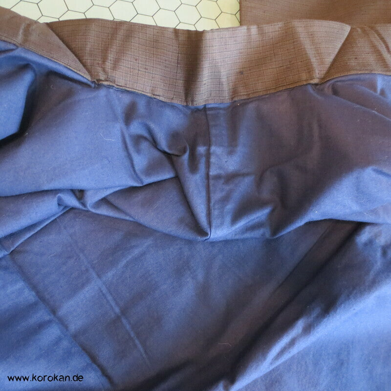 Men's Tsumugi Kimono, braun schwarz kariert