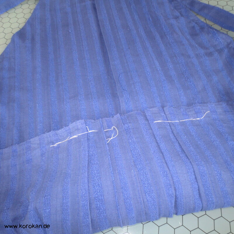 gestreifte Bourette Seiden Hakama  - Umanori Hosentyp - neu