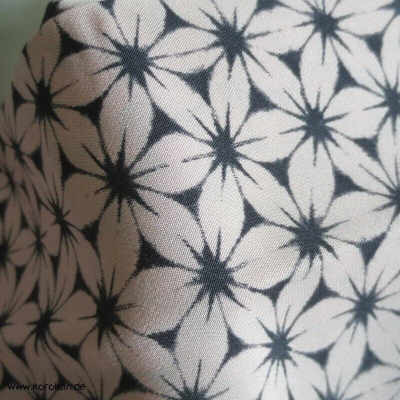 Sakura Blüten auf grau Tsumugi Yamatpo Kimono
