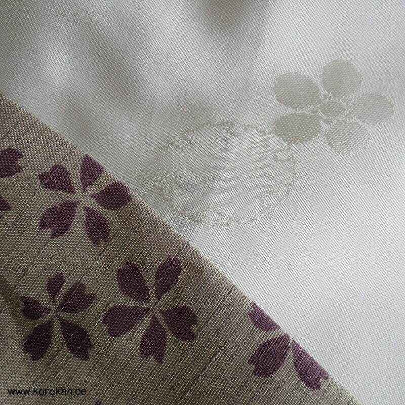 Sakura Blüten auf grau Tsumugi Yamatpo Kimono