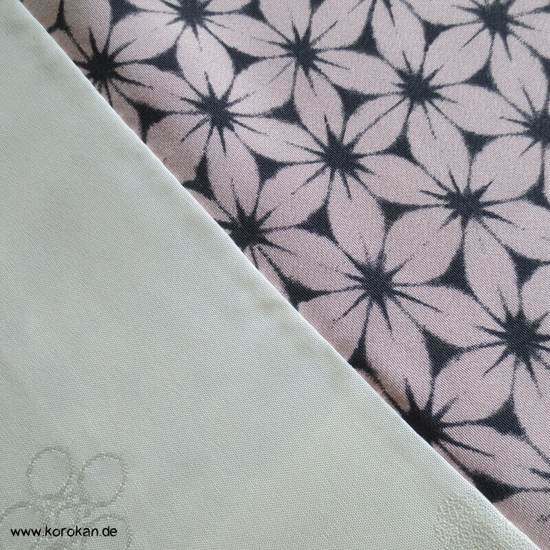 Sakura Blüten auf grau Tsumugi Yamatpo Kimono