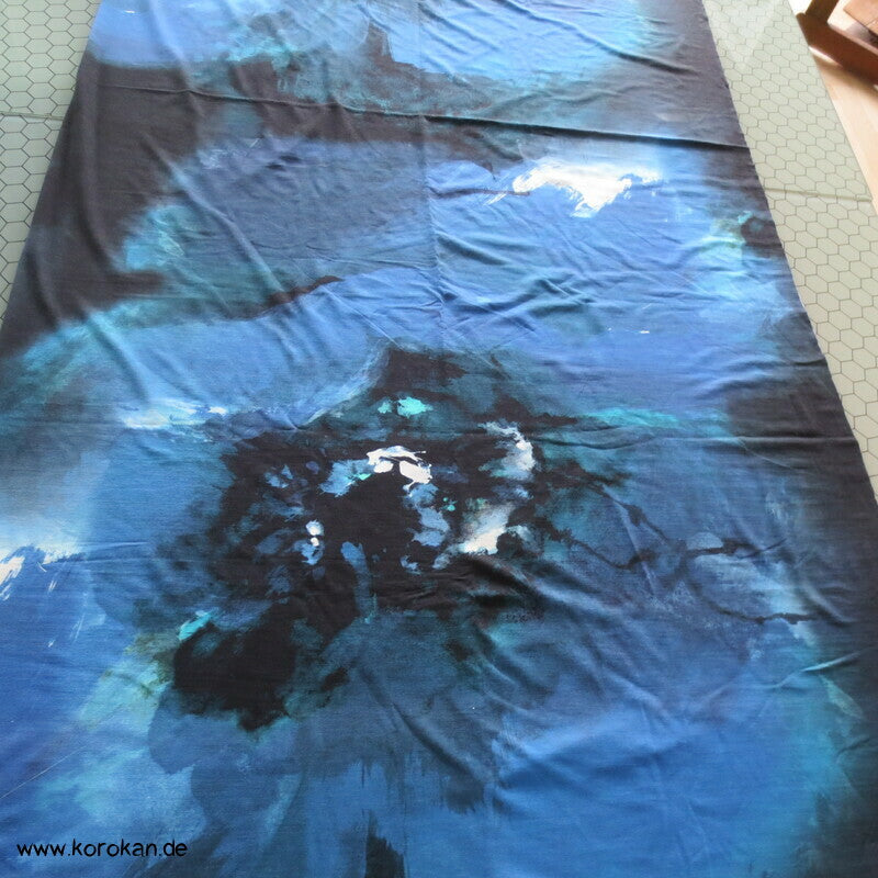 blaue Riesenblüte Viscose Jersey