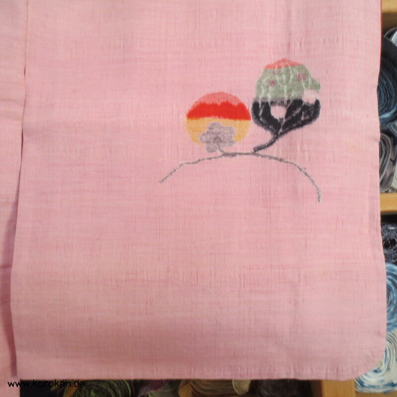 Tsumugi Seide Kasuri Tachibana Blüten in rosa