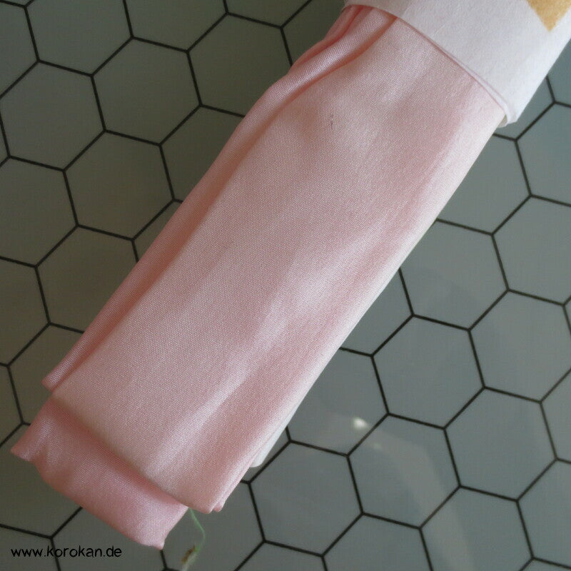 Shibori Seidenpongé, grün - rosa Himo - Bindeband, Seide