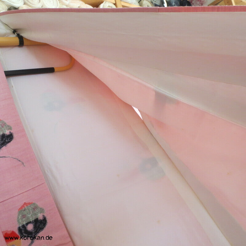 Tsumugi Seide Kasuri Tachibana Blüten in rosa