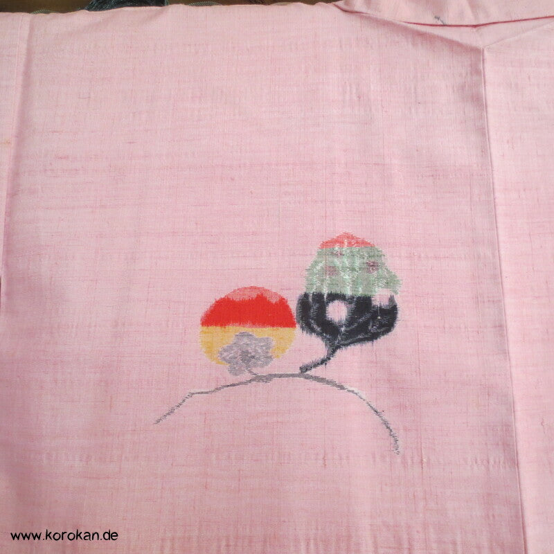 Tsumugi Seide Kasuri Tachibana Blüten in rosa