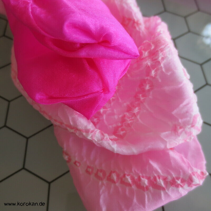 Shibori, pink Himo - Bindeband, Seide