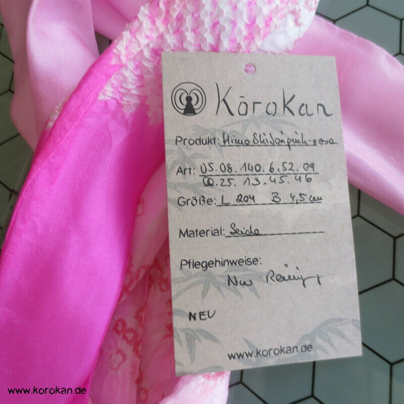 Shibori, pink Himo - Bindeband, Seide