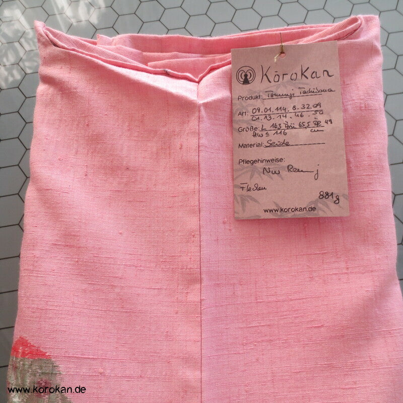 Tsumugi Seide Kasuri Tachibana Blüten in rosa
