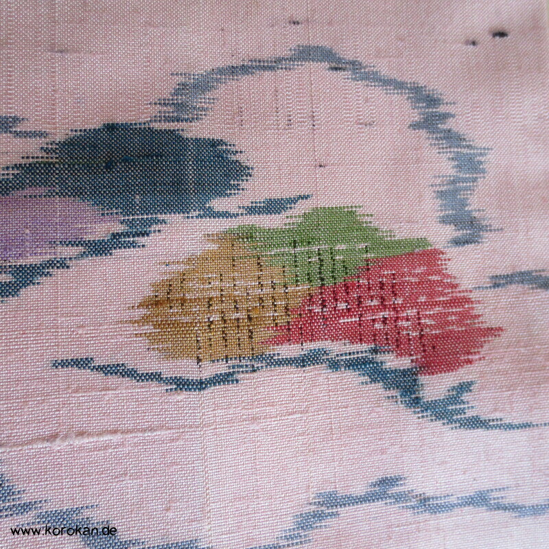 Tsumugi Seide Kasuri Wolken in sakura rosa