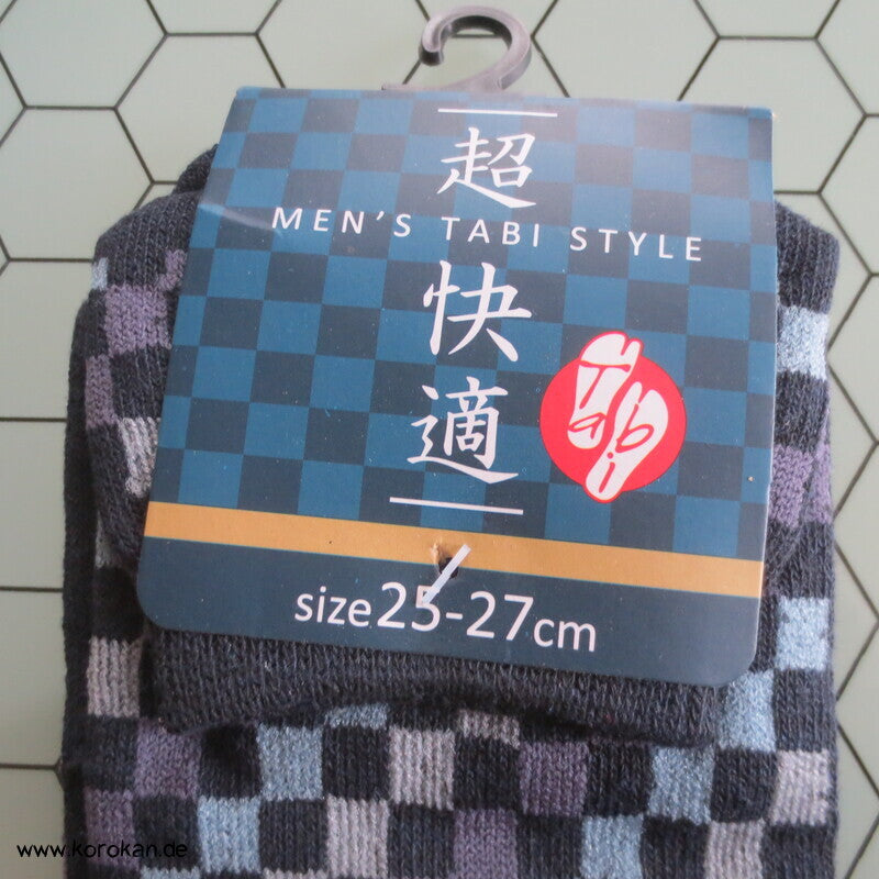 Ichimatsu Karo Tabi Socken schwarz grau