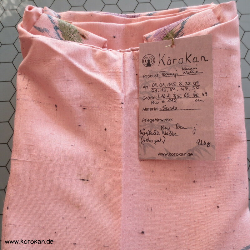 Tsumugi Seide Kasuri Wolken in sakura rosa