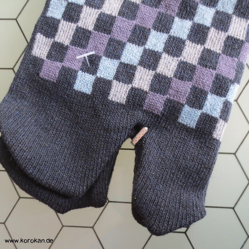 Ichimatsu Karo Tabi Socken schwarz grau