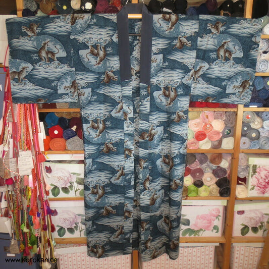 junge Tiger am Meer Wollmuslin, Juban Kimono