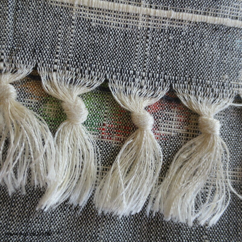 Schellen, Blüten Kasuri Tsumugi Kimono Seide