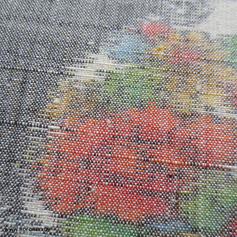 Schellen, Blüten Kasuri Tsumugi Kimono Seide