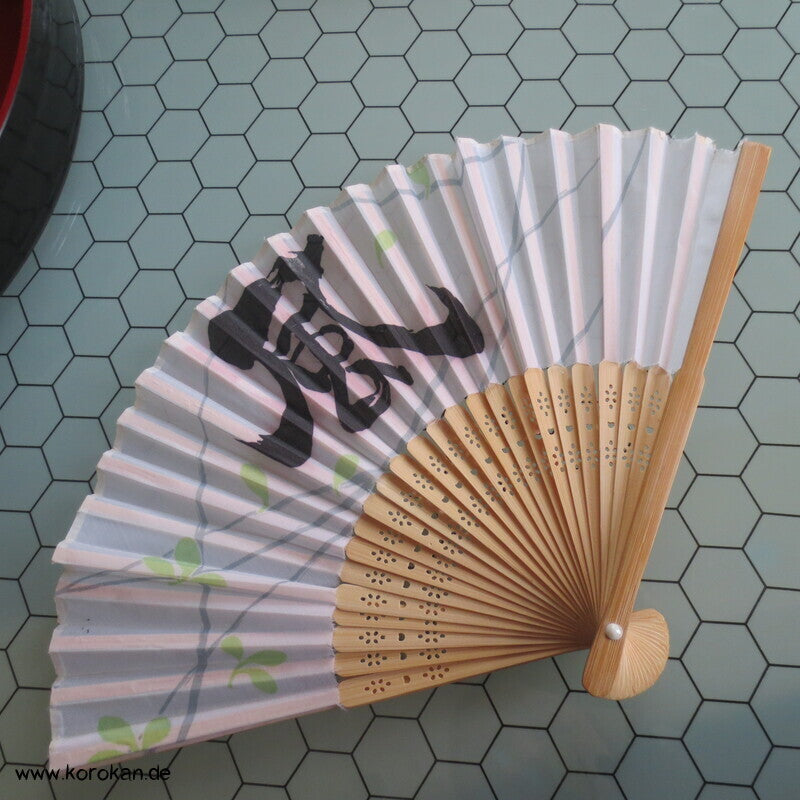 Fächer Wind Kanji  - Bambus / Stoff