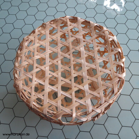 runde japanische Bambus Flechtschachtel