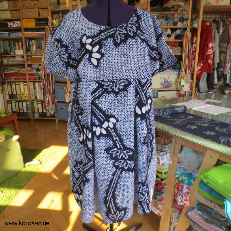 Arimatsu Shibori Kimono Baumwolle Zero Waste Kosode Sommerkleid