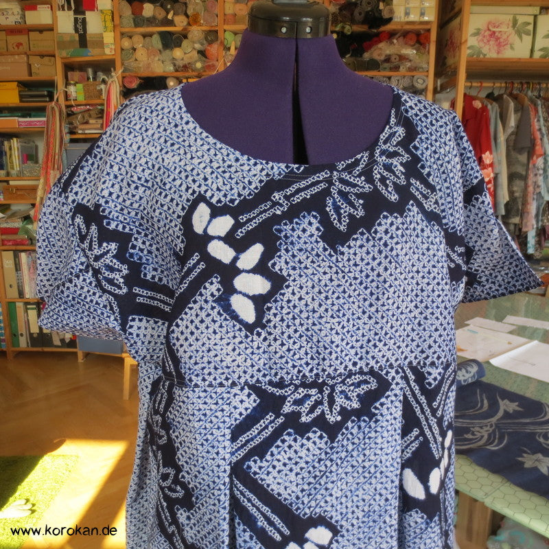 Arimatsu Shibori Kimono Baumwolle Zero Waste Kosode Sommerkleid