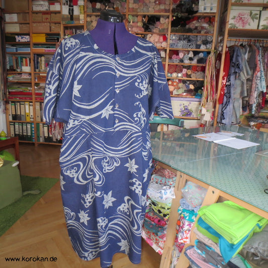 Yukata Wellen Zero Waste Kimono Baumwoll Sommerkleid