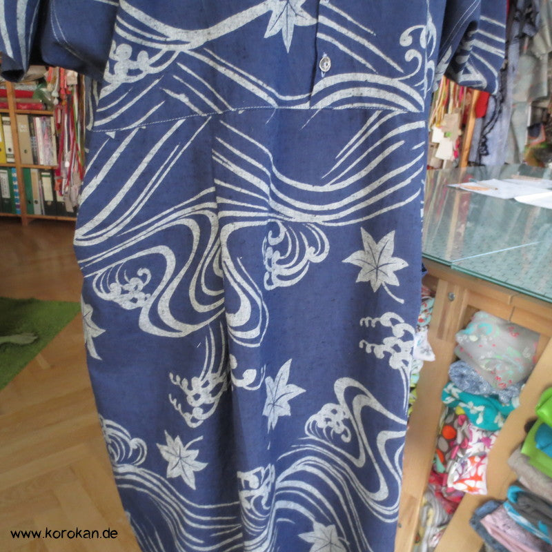 Yukata Wellen Zero Waste Kimono Baumwoll Sommerkleid