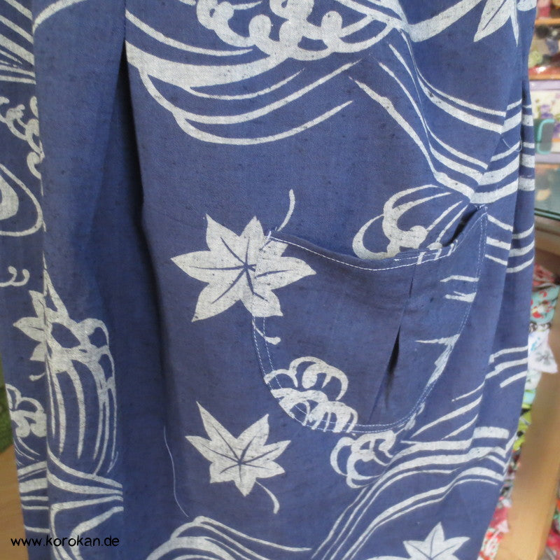 Yukata Wellen Zero Waste Kimono Baumwoll Sommerkleid