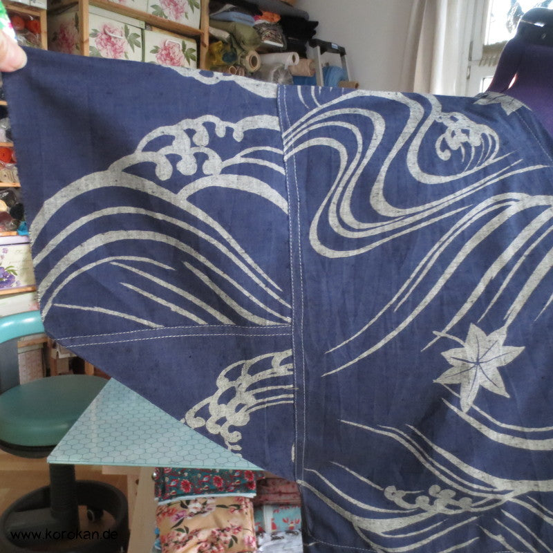 Yukata Wellen Zero Waste Kimono Baumwoll Sommerkleid