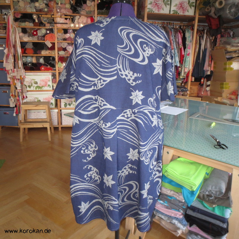 Yukata Wellen Zero Waste Kimono Baumwoll Sommerkleid