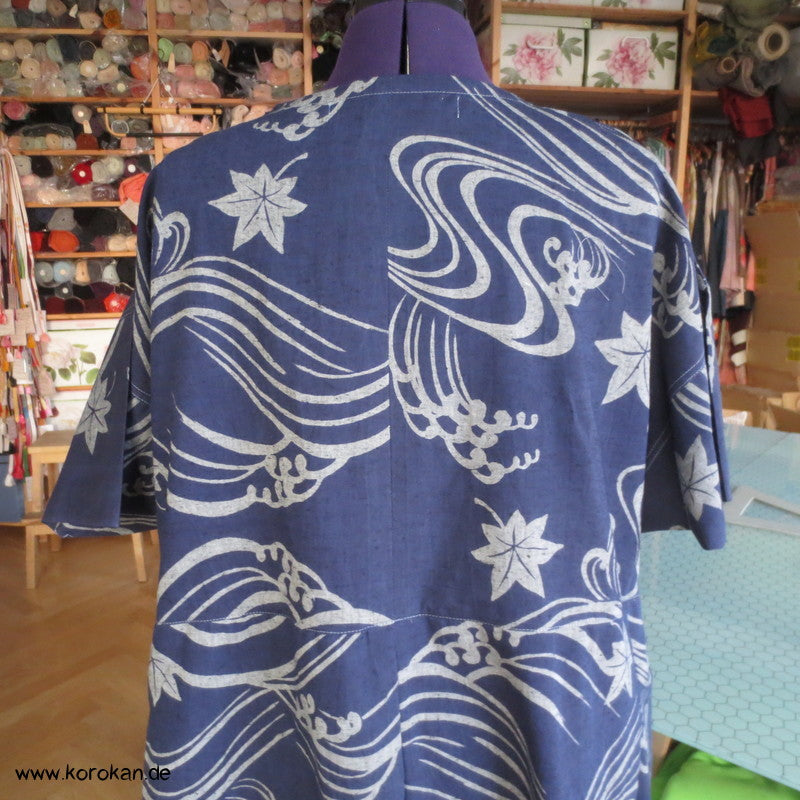 Yukata Wellen Zero Waste Kimono Baumwoll Sommerkleid