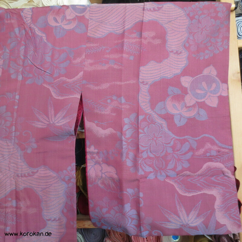 antiker Jacquard Seiden Michiyuki Kimono Mantel