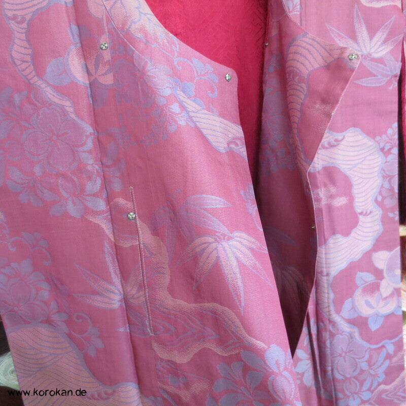 antiker Jacquard Seiden Michiyuki Kimono Mantel