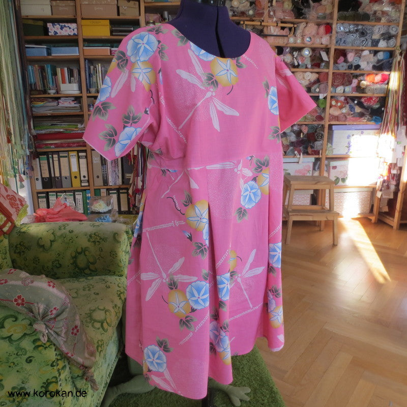 Libelle und Ackerwinden Yukata Baumwolle Zero Waste Kosode Sommerkleid