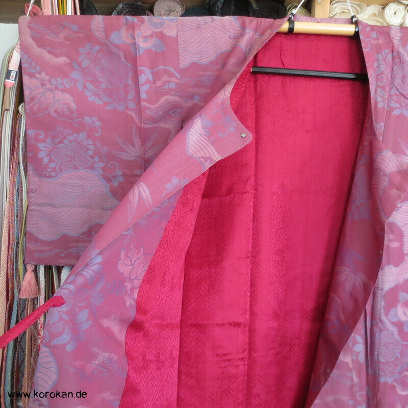 antiker Jacquard Seiden Michiyuki Kimono Mantel